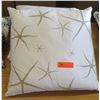 Image 1 : Qty 2 White & Gold Starfish Throw Pillows