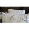 Image 3 : Qty 2 White & Gold Starfish Throw Pillows