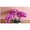 Image 2 : Large Faux Purple Orchid Plant w/ Clear Quartz Crystal Bowl, 28"H