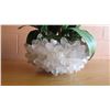 Image 8 : Large Faux Purple Orchid Plant w/ Clear Quartz Crystal Bowl, 28"H