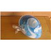 Image 6 : Large Blue/White 'Watercolor' Swirl Glass Lamp (Retail $360)