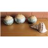 Image 1 : Qty 3 Bamboo & Eggshell Containers & Ceramic Shell