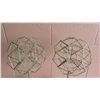 Image 2 : Qty 2 Metal Geometric Accent Décor on Stone Base, 24"H