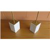 Image 3 : Qty 2 Metal Geometric Accent Décor on Stone Base, 24"H