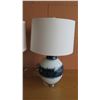 Image 2 : Pair: Blue/White Glazed Ceramic Lamps w/ Shades 26"H