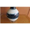 Image 3 : Pair: Blue/White Glazed Ceramic Lamps w/ Shades 26"H
