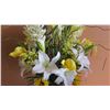 Image 3 : Faux Flower Arrangement w/ Glazed Ceramic Vase