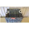 Image 2 : Woven Wicker Hamper w/ Handles, 17.5"L x 16"W x 18"H
