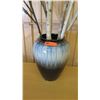 Image 2 : Wooden Stick Accent Decor w/ Large Glazed Ceramic Vase 16" H