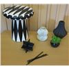Image 1 : Misc. Black & White Vases, Bosa Abstract Stand, Faux Plant