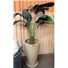 Image 1 : Faux Plant Leaves w/ Large Rattan Planter 30"H