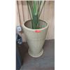 Image 2 : Faux Plant Leaves w/ Large Rattan Planter 30"H