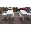 Image 2 : Extendable Dining Table, Coffee Table, w/ 2 Benches 35.5" x 35.5" x 16"H