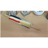 Image 2 : Painted Glass Vase, Painted Ceramic Rolling Pin, White Bowl, Pair Glass Vases