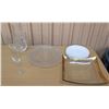 Image 1 : Champagne Glasses, Water Pitcher, Dinner Plates, Glass Bowl