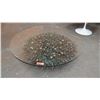 Image 2 : Round Glass Coffee Table w/ Modern Metal Designed Base 48" Dia, 15"H