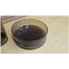 Image 2 : Brown Glass Canister & Bowl w/ Wooden Lids