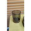 Image 3 : Brown Glass Canister & Bowl w/ Wooden Lids