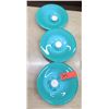 Image 1 : Qty 3 Blue Glass Tealight Candle Holders
