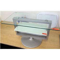 Glass & Metal Stand w/ Undershelf (39" x 22" glass top), 24"H