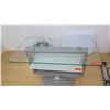 Image 2 : Glass & Metal Stand w/ Undershelf (39" x 22" glass top), 24"H