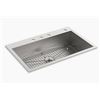 Image 1 : Kohler Vault 33" Single Bowl Stainless Steel Kitchen Sink Model 3821-4-NA