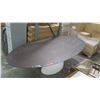 Image 2 : Oval Wood Table w/ Pedestal Base (has damage along edge, see pictures), 102" x 47"