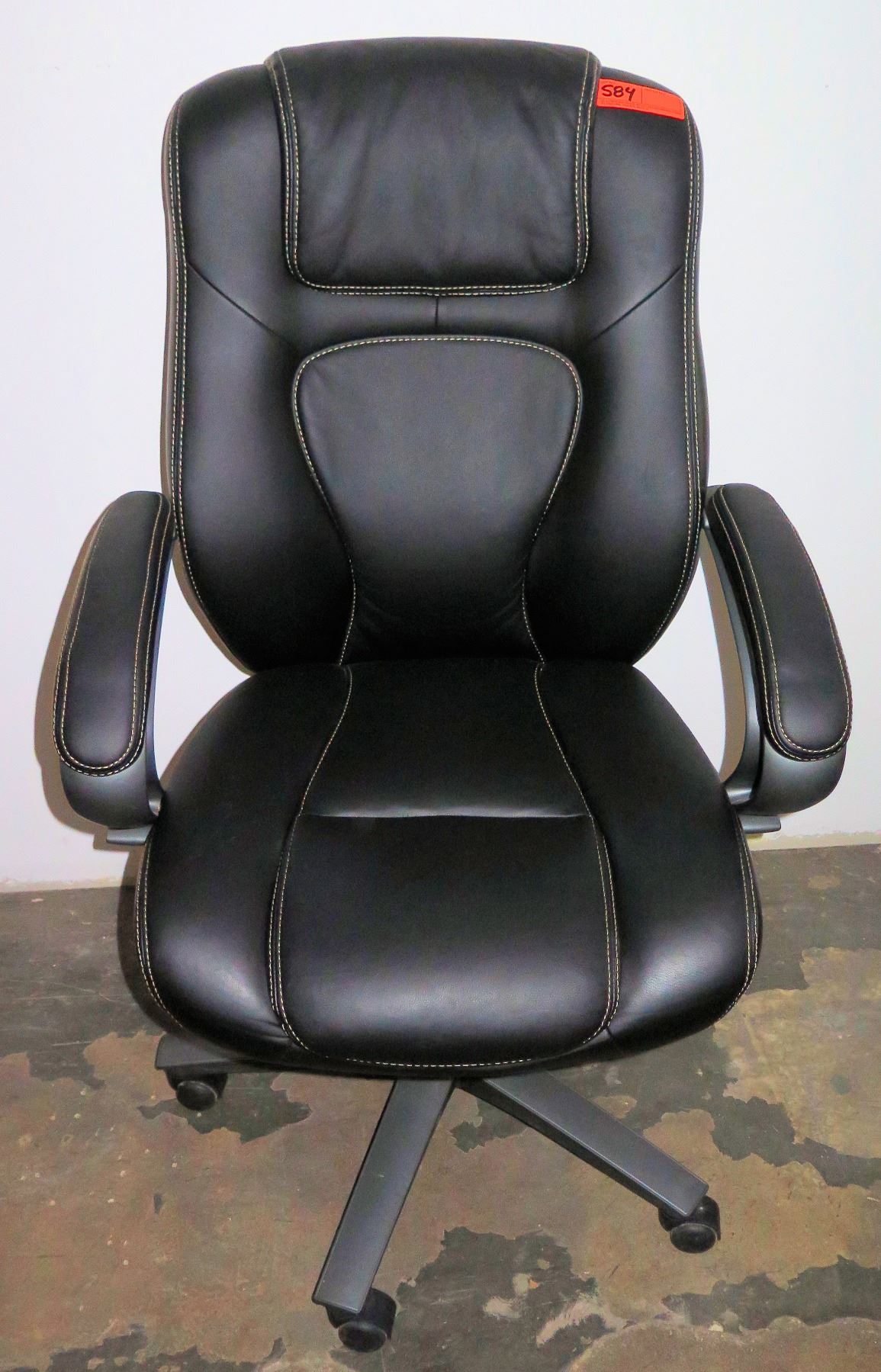 Executive Black Wheeled Rolling Office Chair w/ Armrests Oahu Auctions