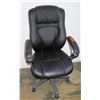 Image 1 : Executive Black Wheeled Rolling Office Chair w/ Armrests