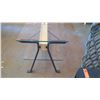 Image 8 : Long 2-Tier Glass Table w/Wood & Metal Frame, 79"L x 20"W x 20"H