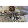 Image 2 : Mirrored Chrome Sunburst Chandelier, Approx. 47" Dia.