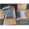 Image 2 : 16 Printed 12x12 Black & White Ceramic Tiles & 8 White Ceramic Tiles
