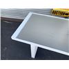 Image 2 : White Metal Frame Table (missing top cap) 88" x 36"