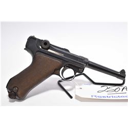 Restricted Handgun - Luger ( DWM ) Model P08 .9 MM Luger Cal 8 Shot Semi Auto Pistol w/ 106 mm bbl [