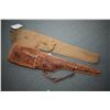 Image 1 : Lot of Two Items : Enfield Canvas Scabbard - Leather Tooled Rifle Scabbard
