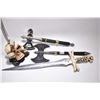 Image 2 : Lot of Four Items : Two Reproduction Swords with Skull Decoration [ one has damage ] - Two Reproduct