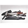 Image 1 : Bag Lot : Four Assorted Knives w/ sheaths Includ : Lg Western USA Bowie Style - Browning - Canada Am