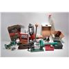 Image 1 : Large Green Plastic Tub : Full of Reloading Equipment Includ : Lee Loading Press - RCBS Case Trimmer