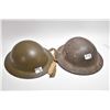 Image 1 : Lot of Two Can / British Military Helmets [ one marked 46 , one is marked III ]