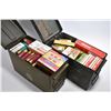 Image 1 : Lot of Two Green Metal Ammo Boxes : Full of Various Shot Shells and Ammo includ : .12 Ga , .357 Mag,