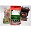 Image 1 : Lot of Two Items : Tray Lot : Red Case w/ eight various dies - Pachmayr Checkered Pistol Grip in pkg