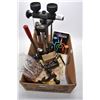 Image 1 : Box Lot : CH Loading Press - w/ Lyman Hand Book - .12 Ga Hand Loading Tool - Box w/ old shotgun wads