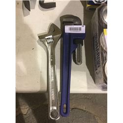 NEW Lot of 2 Williams Wrenches 14" pipe, 14" Crescent