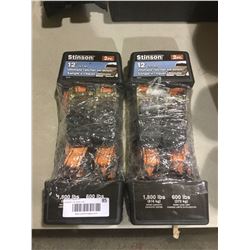Stinson 2pc 12' Ultimate Ratchet Tie-Down Set Lot of 2