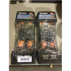 Stinson 2pc 12' Ultimate Ratchet Tie-Down Set Lot of 2