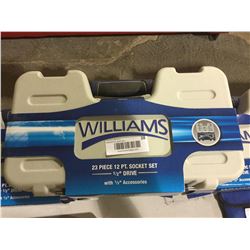 NEW Williams 23 Piece 12PT. Socket Set 1/2" Drive