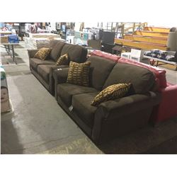 NEW Love Seat, Sofa Set w/ Throw Pillows Lot of 2