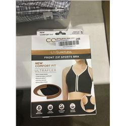 Copper Fit Front Zip Sports Bra