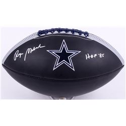 Roger Staubach Signed Cowboys Logo Football Inscribed "HOF '85" (JSA COA)
