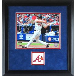 Evan Gattis Signed Braves 15x17 Custom Framed Photo Display Inscribed "El Oso Blanco" (Radtke COA)